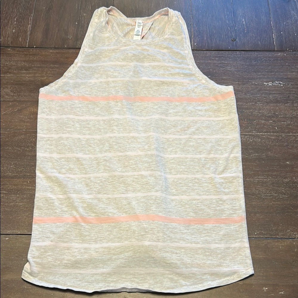 Lululemon Tan/Pink Pima Cotton Racerback with Open Back Top